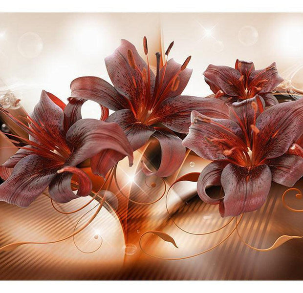 Floral Wallpaper Wall Mural - Fiery Temperament