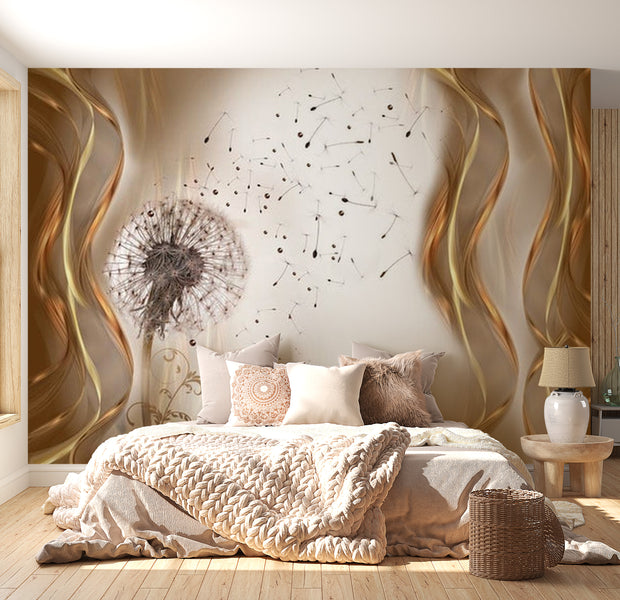 Floral Wallpaper Wall Mural - Fleeting Dandelions