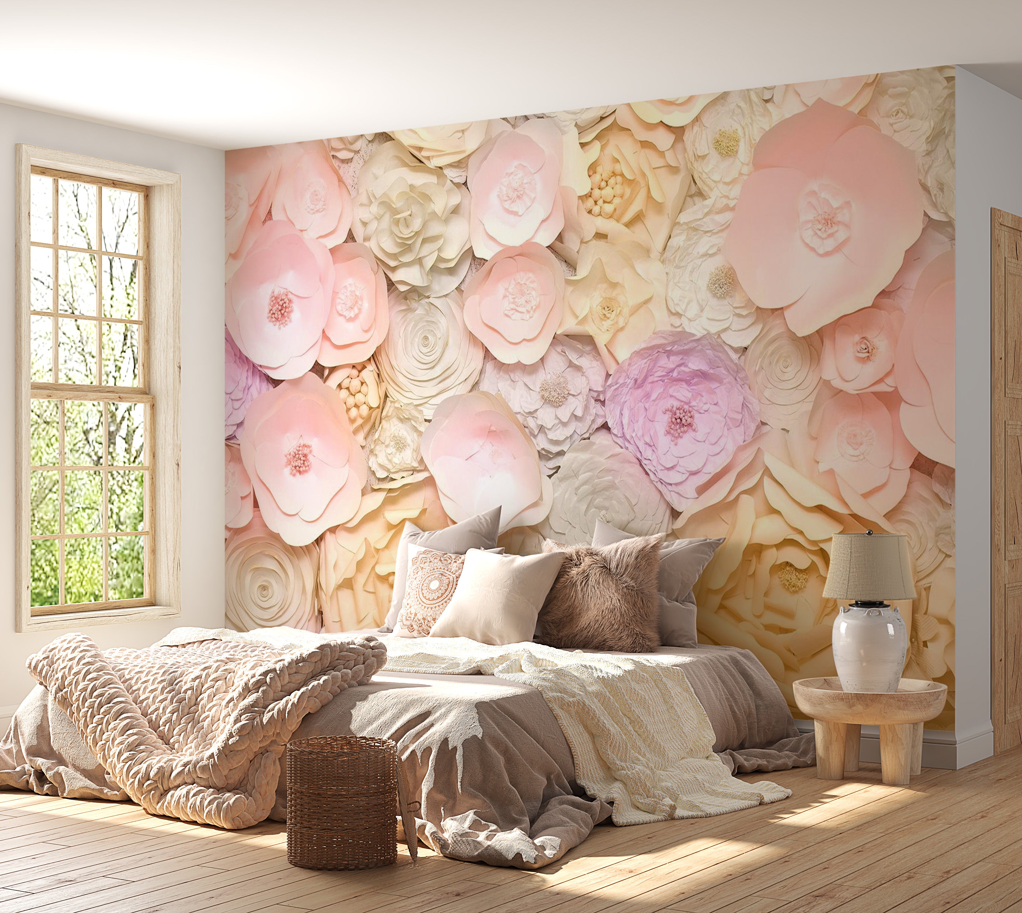 Floral Wallpaper Wall Mural - Flower Bouquet