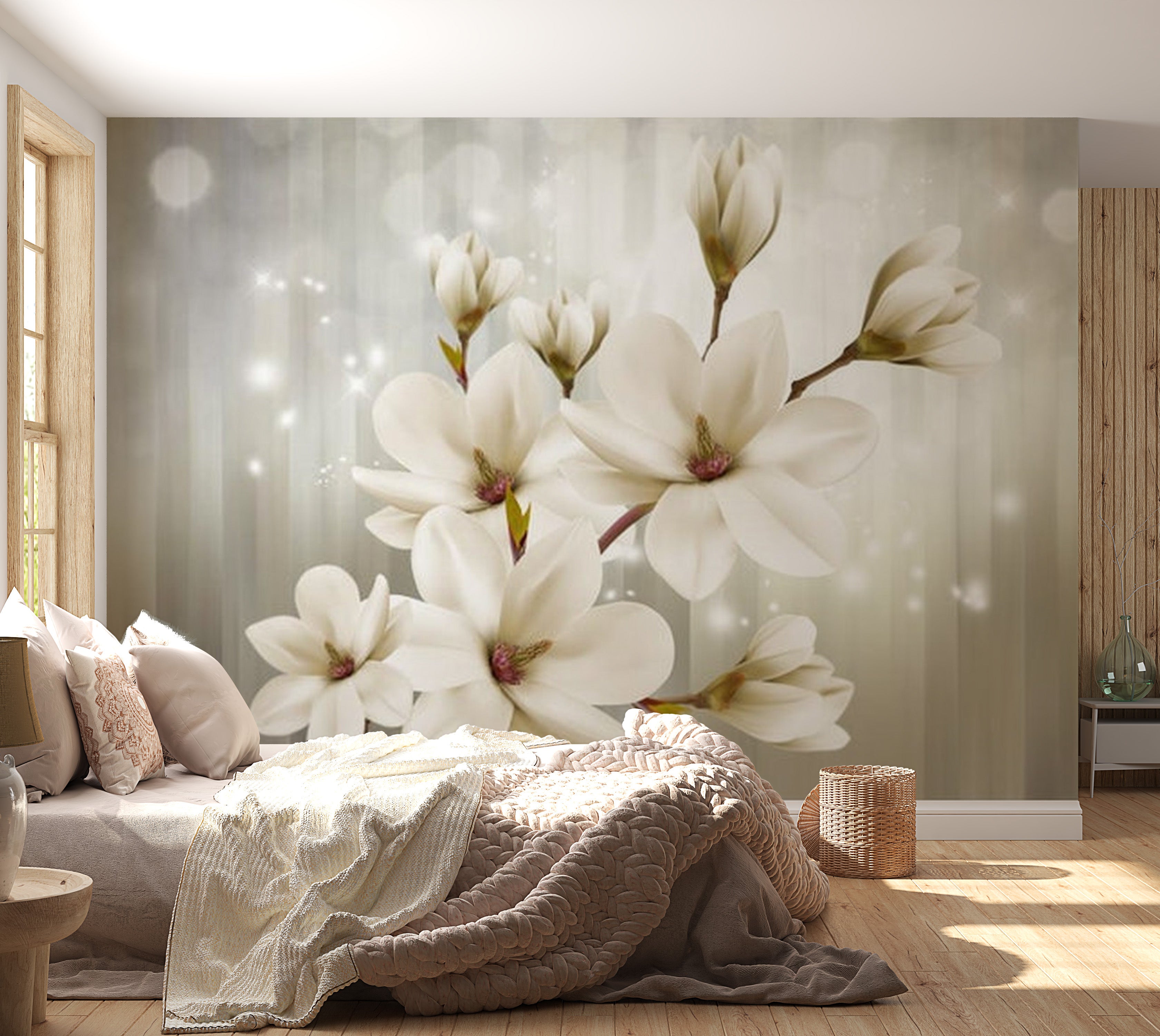 Floral Wallpaper Wall Mural - Dreamy Magnolias