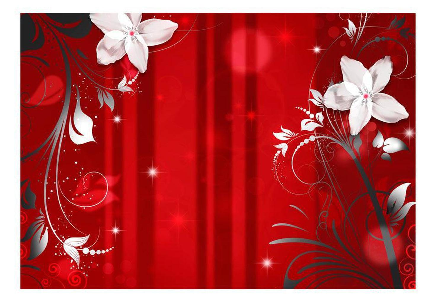 Floral Wallpaper Wall Mural - Flowering Scarlet