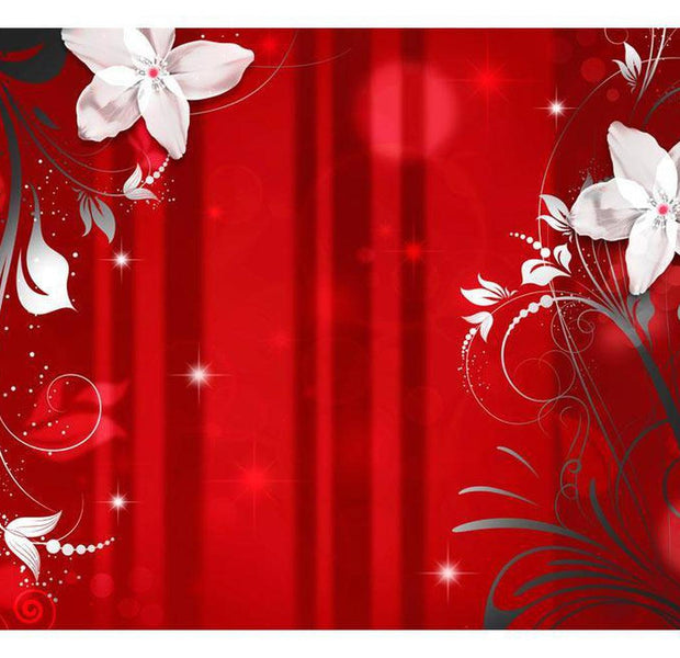 Floral Wallpaper Wall Mural - Flowering Scarlet