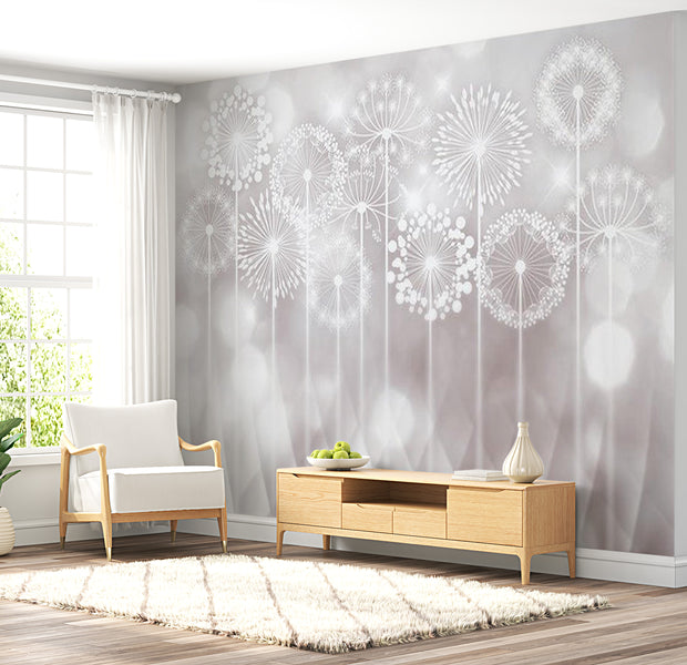 Floral Wallpaper Wall Mural - Dreamy Dandelions