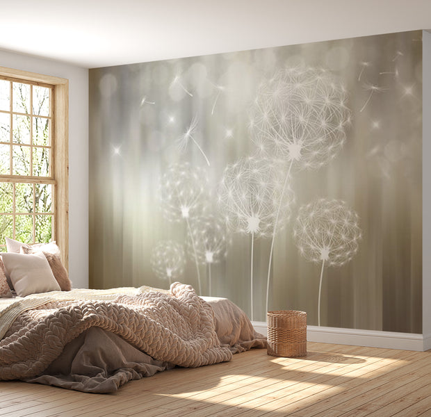 Floral Wallpaper Wall Mural - Dandelions In The Sun