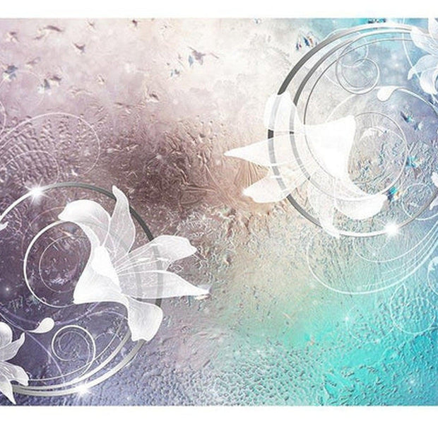 Floral Wallpaper Wall Mural - Glass Flowers