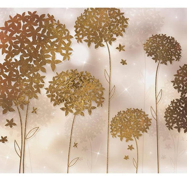 Floral Wallpaper Wall Mural - Golden Garden