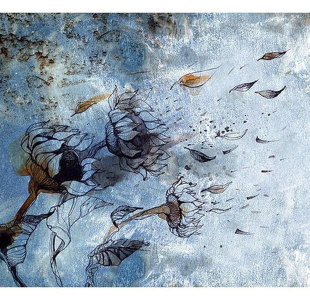 Floral Wallpaper Wall Mural - Flowers In The Wind