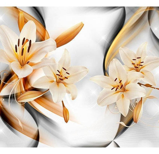Floral Wallpaper Wall Mural - Innocence Of Lily