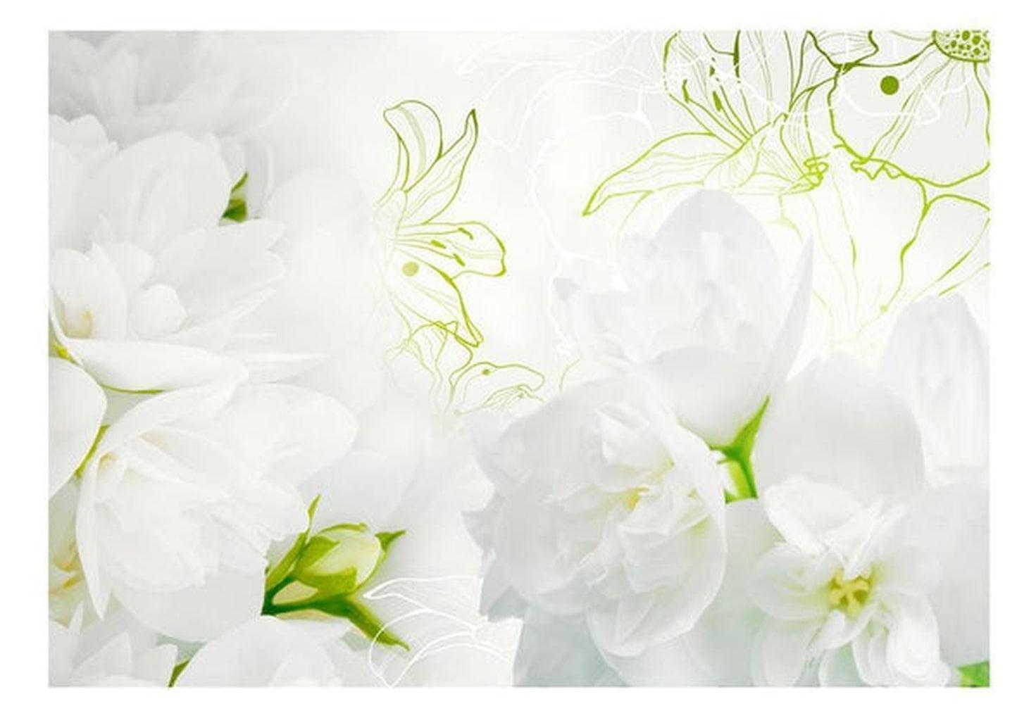 Floral Wallpaper Wall Mural - Jasmine