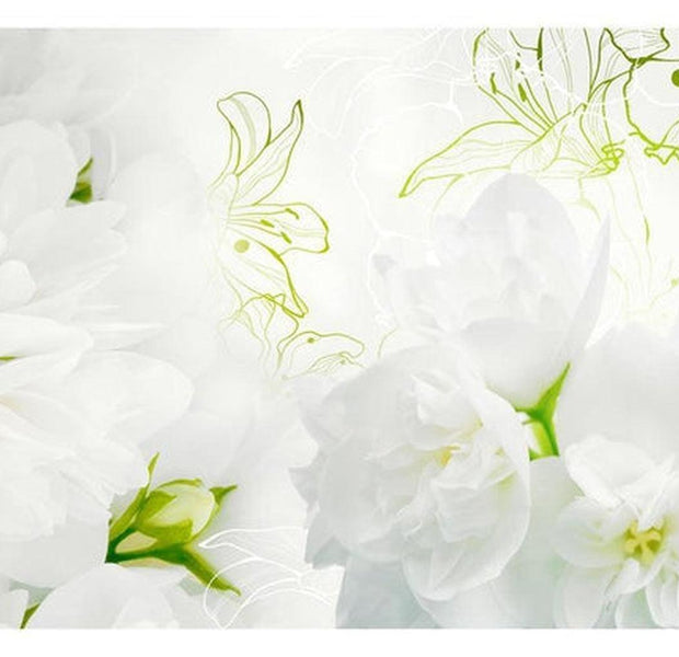 Floral Wallpaper Wall Mural - Jasmine
