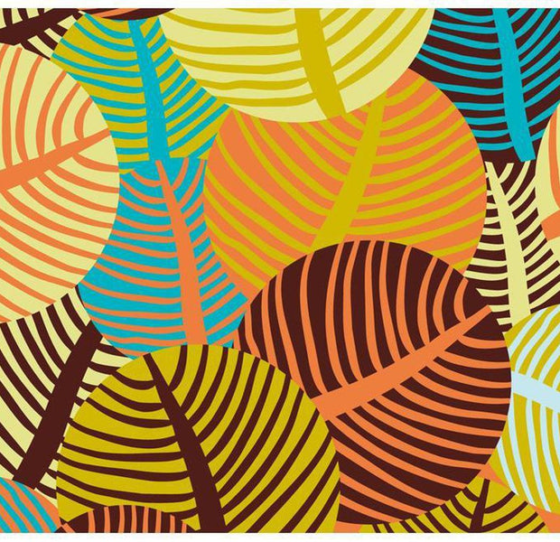 Floral Wallpaper Wall Mural - Leaves Collage