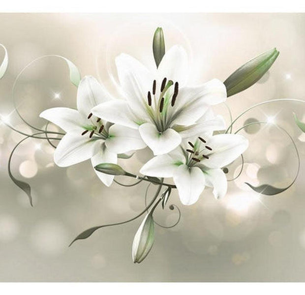 Floral Wallpaper Wall Mural - Lily - Flower Of Masters