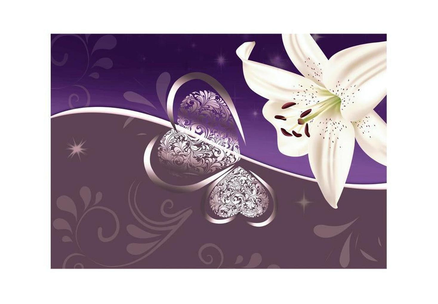 Floral Wallpaper Wall Mural - Lily In Shades Of Violet