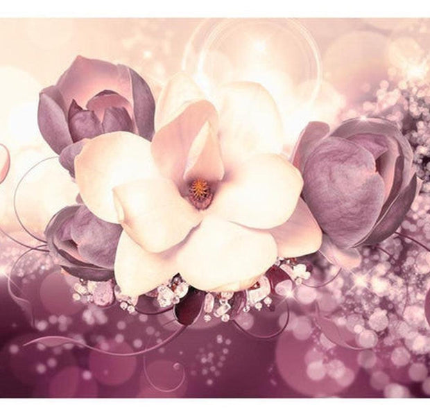 Floral Wallpaper Wall Mural - Maroon Charm