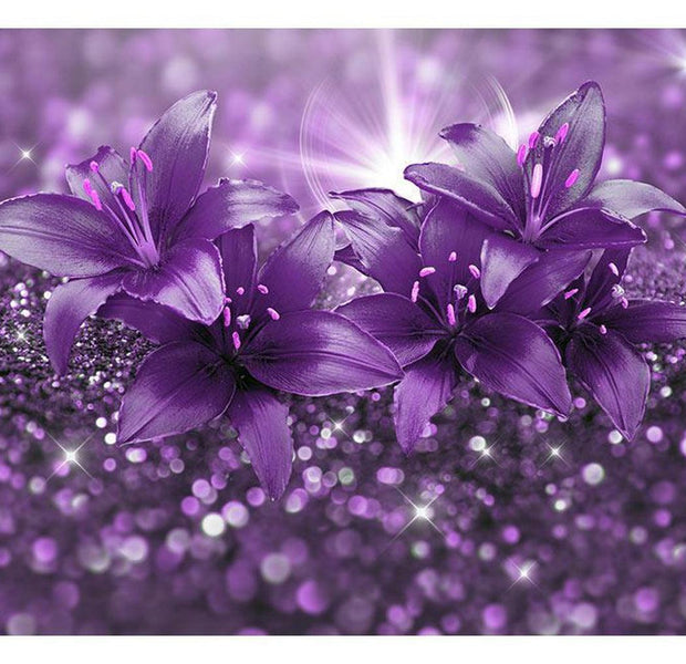 Floral Wallpaper Wall Mural - Masterpiece Of Purple