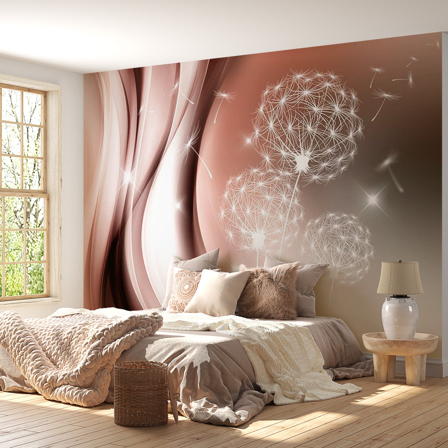 Floral Wallpaper Wall Mural - Glamour Dandelions
