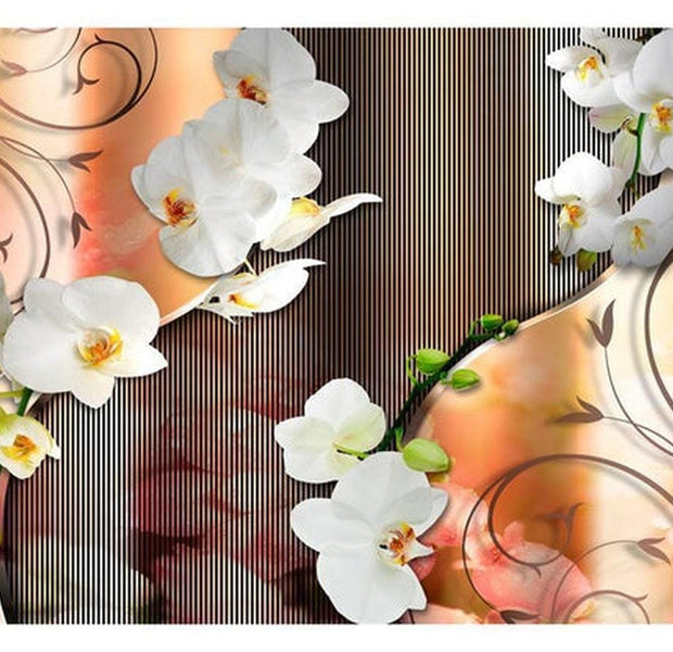 Floral Wallpaper Wall Mural - Orchid