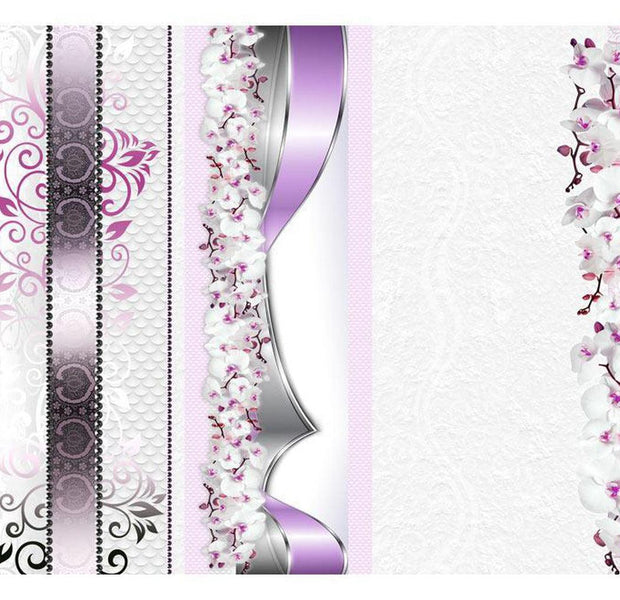 Floral Wallpaper Wall Mural - Parade Of Orchids In Violet