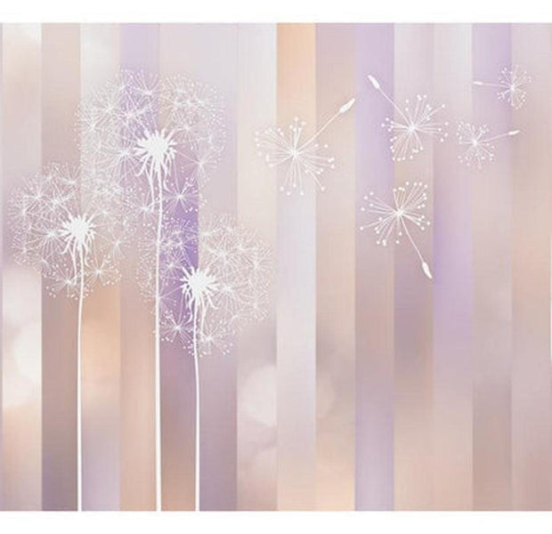 Floral Wallpaper Wall Mural - Pastel Dandelion