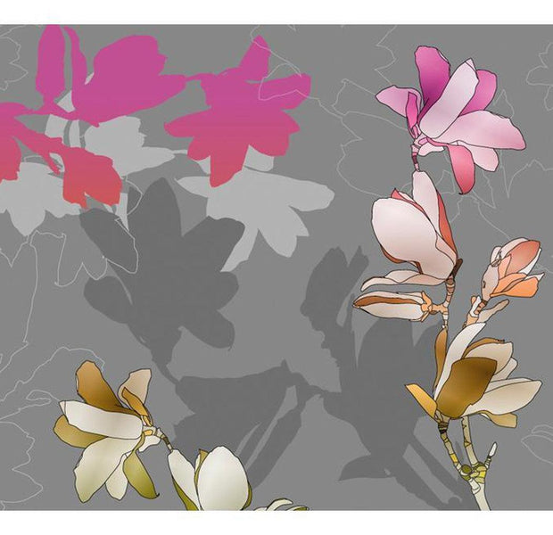 Floral Wallpaper Wall Mural - Pastel Magnolias