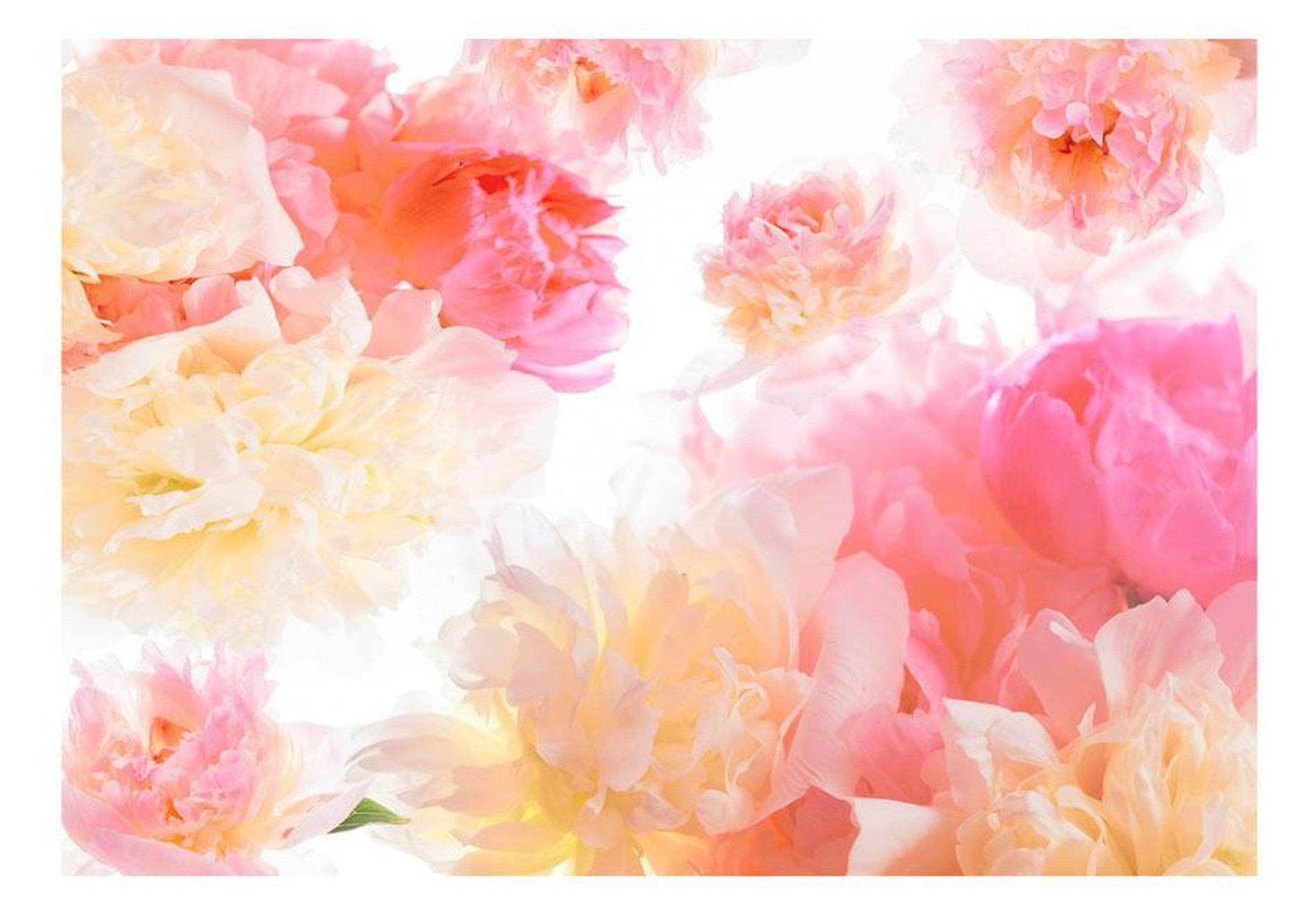 Floral Wallpaper Wall Mural - Pastel Peonies