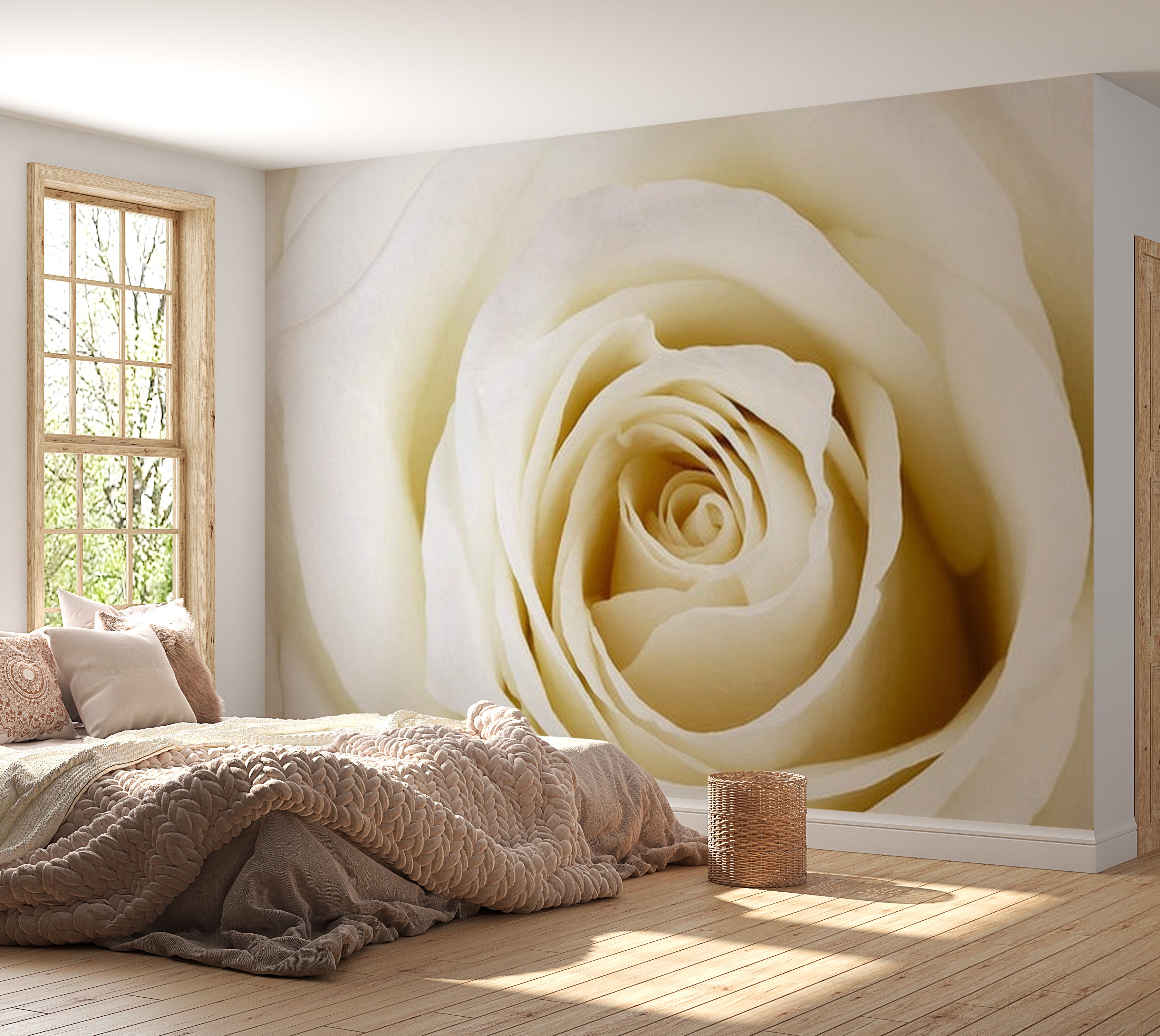 Floral Wallpaper Wall Mural - Pearl Rose