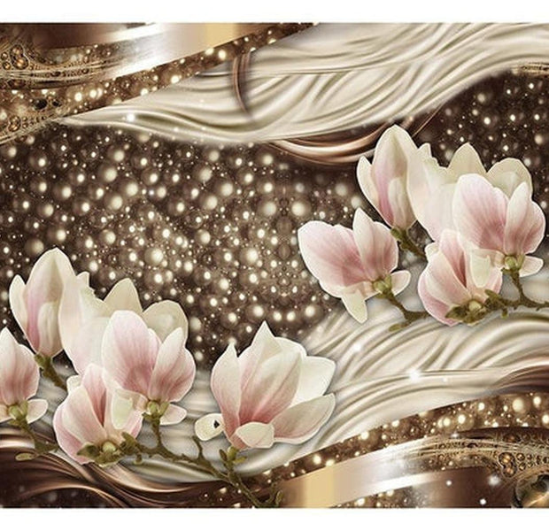 Floral Wallpaper Wall Mural - Pearls And Magnolias