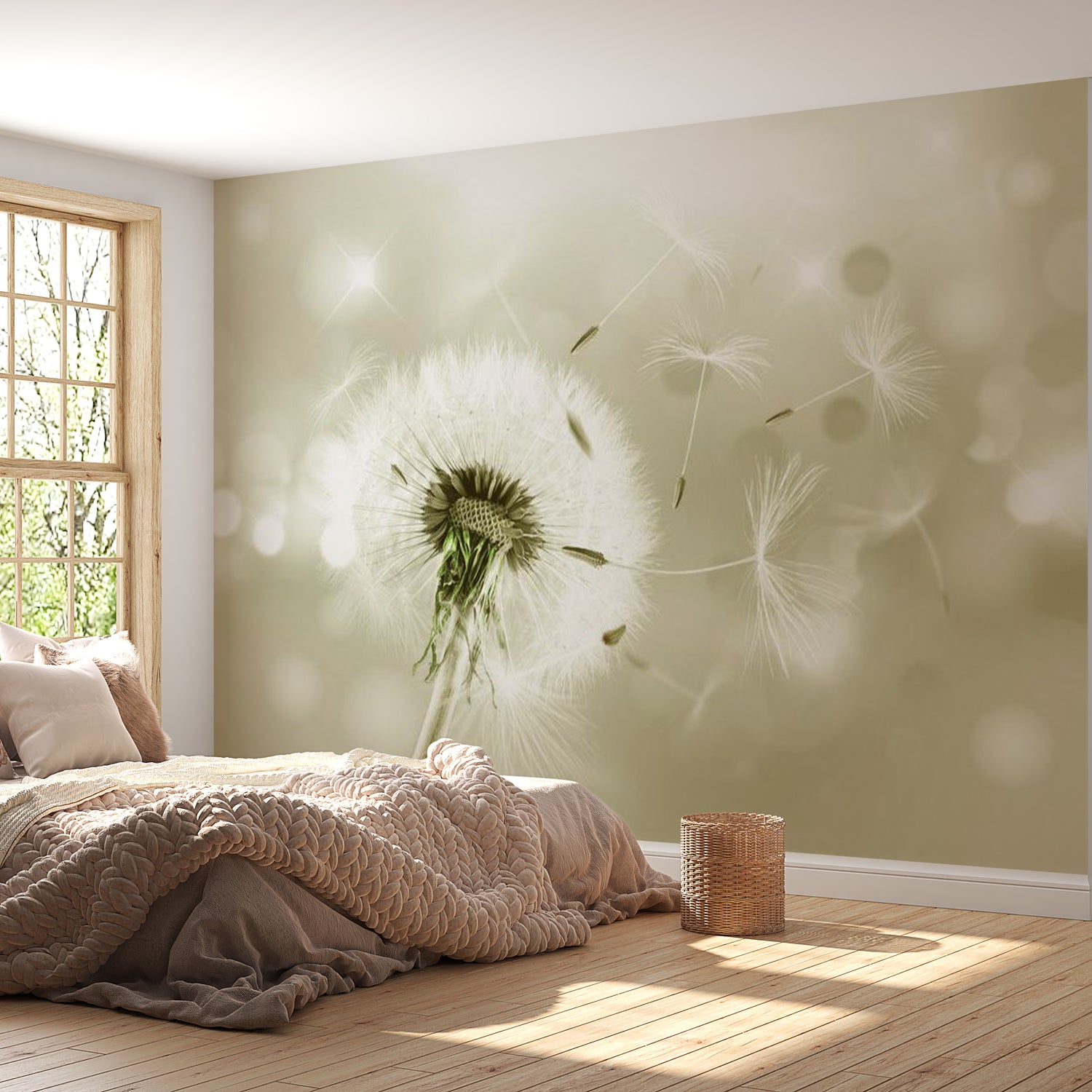 Floral Wallpaper Wall Mural - Dandelion Sparks