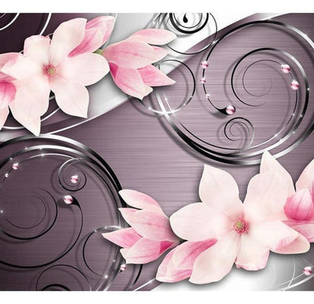 Floral Wallpaper Wall Mural - Pink Phantasmagoria