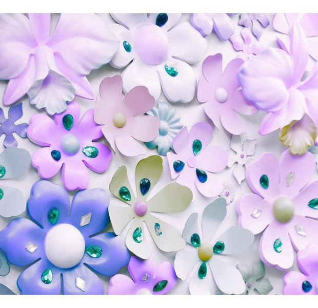 Floral Wallpaper Wall Mural - Purple Sweetness