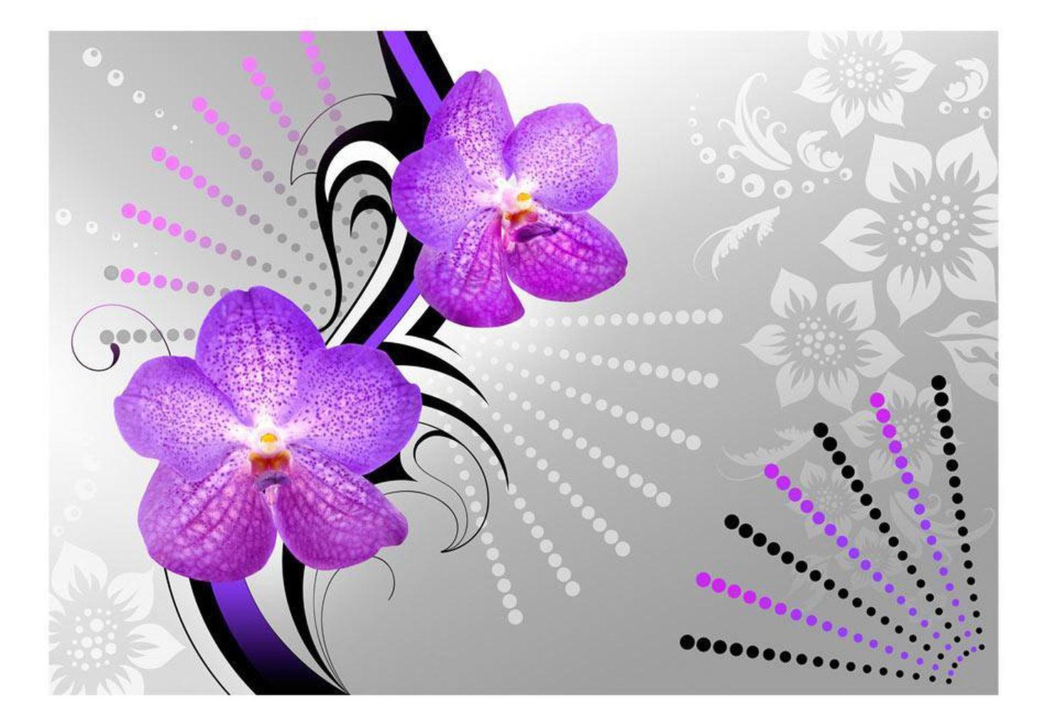 Floral Wallpaper Wall Mural - Purple Vibrations