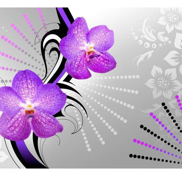 Floral Wallpaper Wall Mural - Purple Vibrations