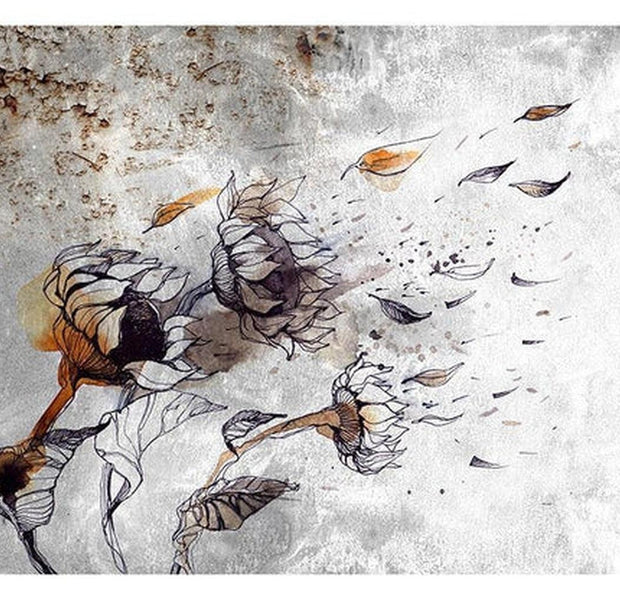 Floral Wallpaper Wall Mural - Recall Sunflowers