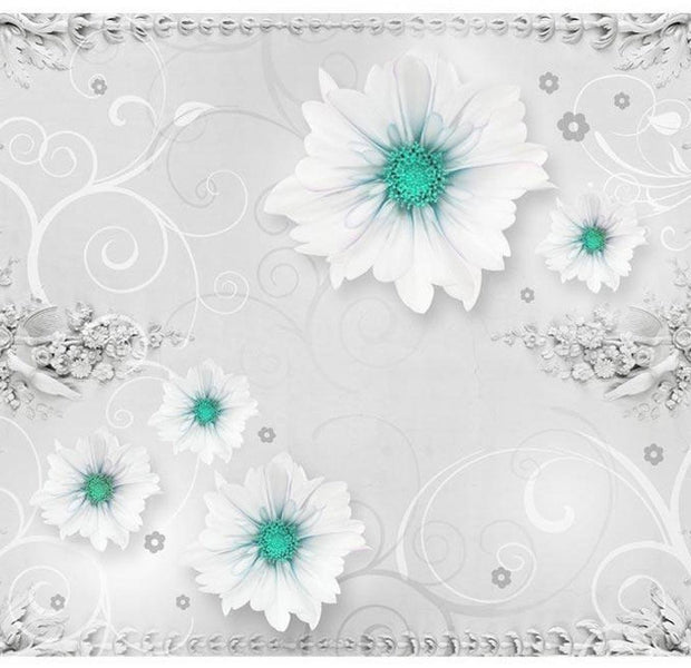 Floral Wallpaper Wall Mural - Romantic Love