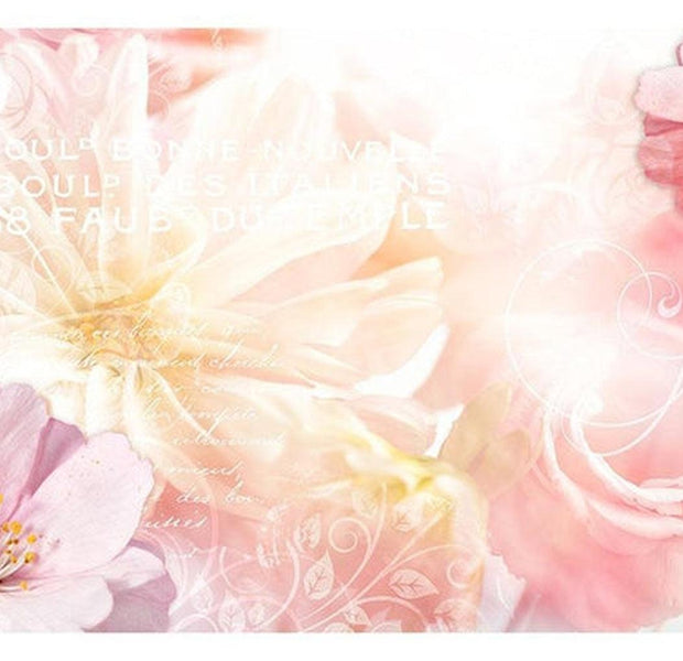 Floral Wallpaper Wall Mural - Romantic Message