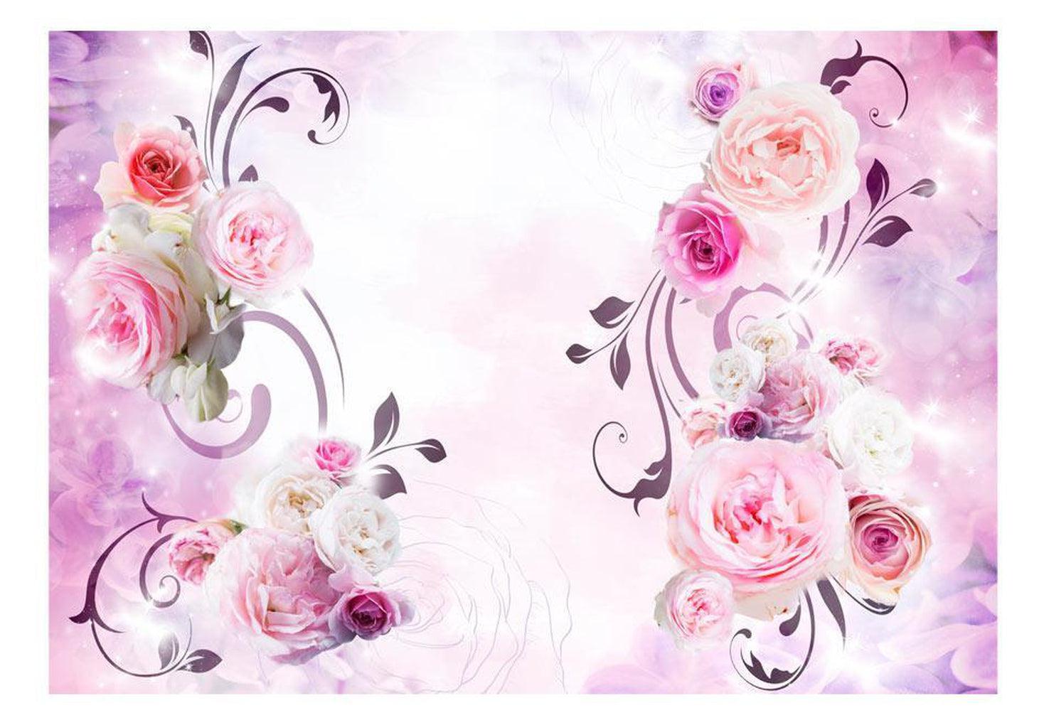 Floral Wallpaper Wall Mural - Rose Variations