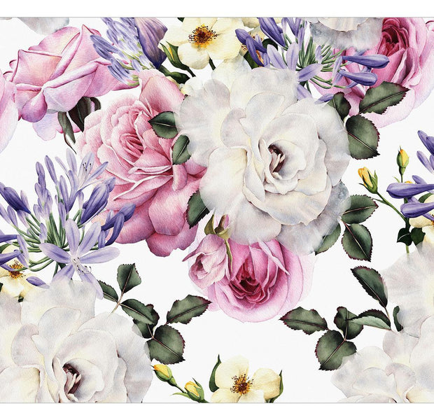 Floral Wallpaper Wall Mural - Sentimental Garden Colourful