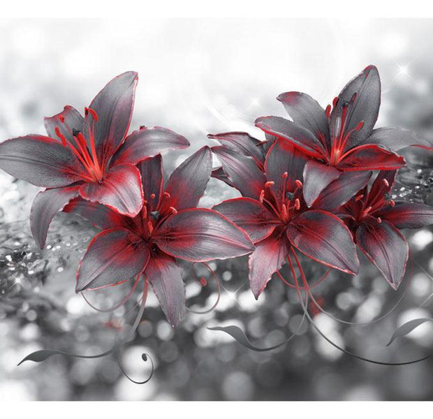 Floral Wallpaper Wall Mural - Shadow Of Passion