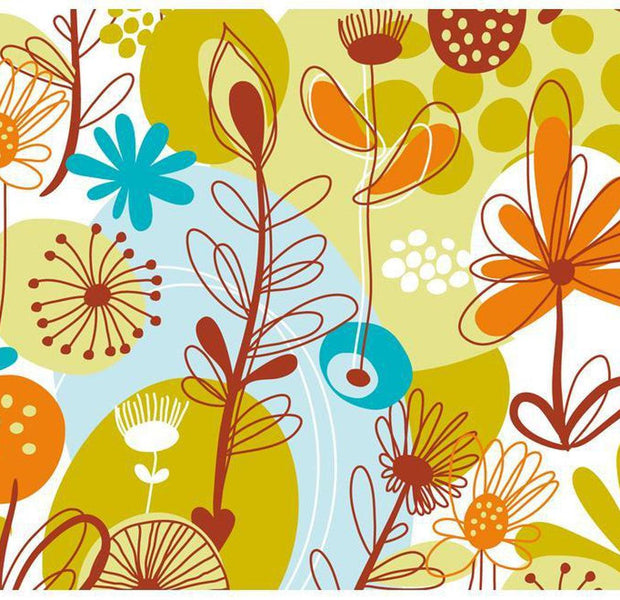 Floral Wallpaper Wall Mural - Summer