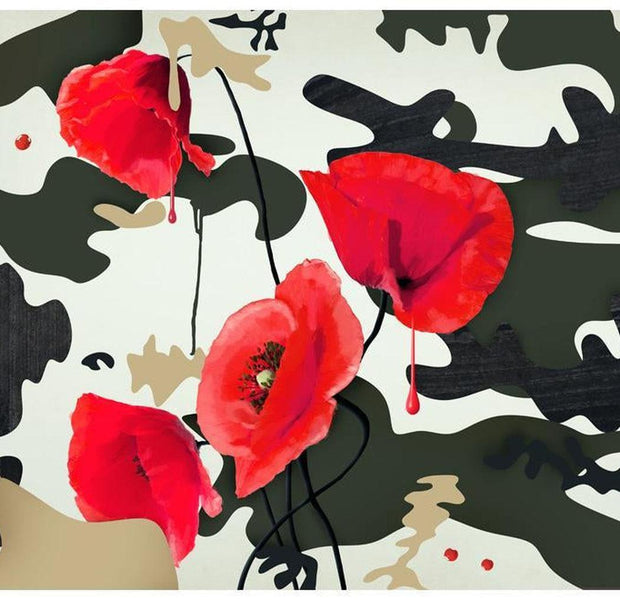 Floral Wallpaper Wall Mural - The Flowers Of War