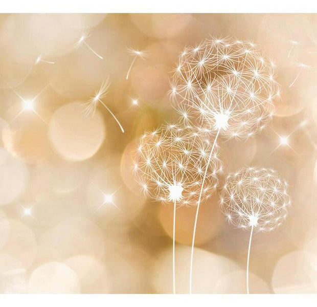 Floral Wallpaper Wall Mural - Peach Dandelions