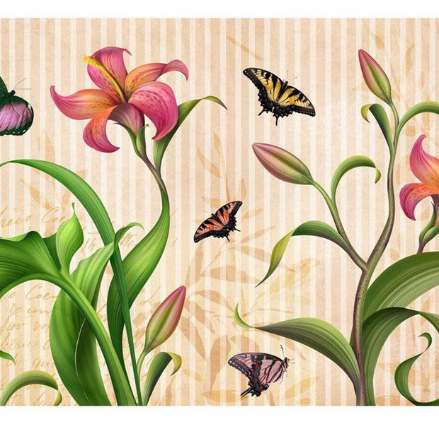 Floral Wallpaper Wall Mural - Vintage - Spring