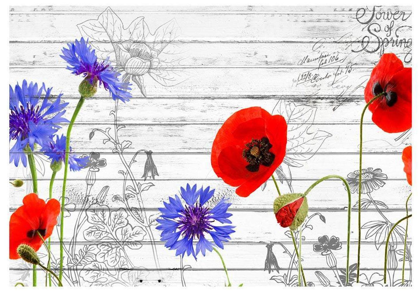 Floral Wallpaper Wall Mural - Wildflowers