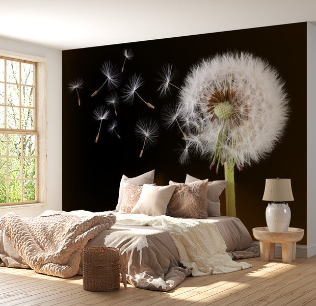 Floral Wallpaper Wall Mural - Wind And Dandelion