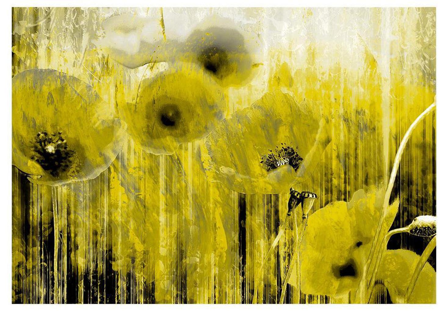 Floral Wallpaper Wall Mural - Yellow Madness