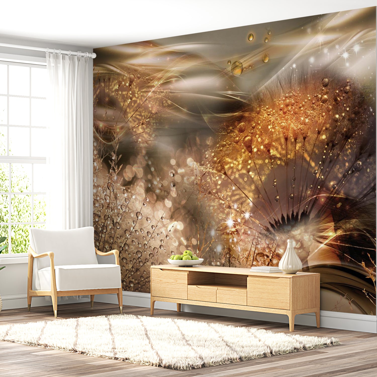 Floral Wallpaper Wall Murals - Dandelion Fantasy