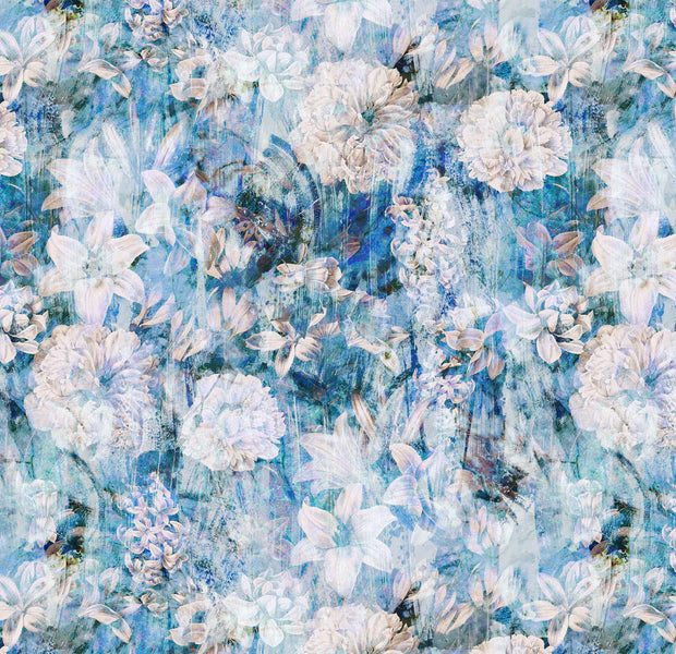 Premium Wallpaper Wall Mural - Fresh Vintage Blue Garden