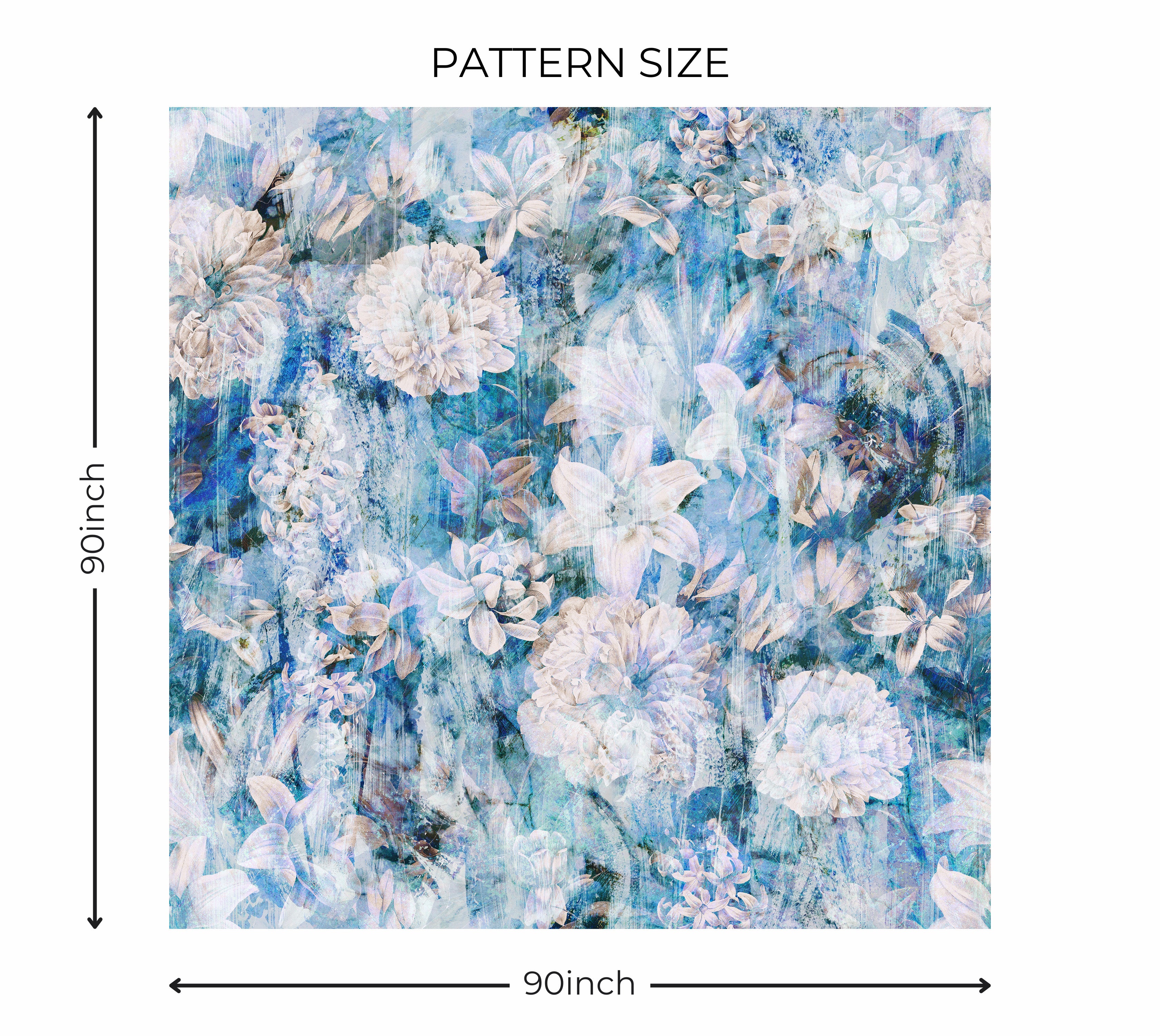 Premium Wallpaper Wall Mural - Fresh Vintage Blue Garden