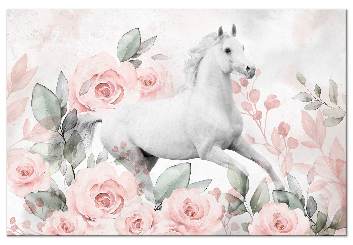Animal Canvas Wall Art - Gallop Among the Roses