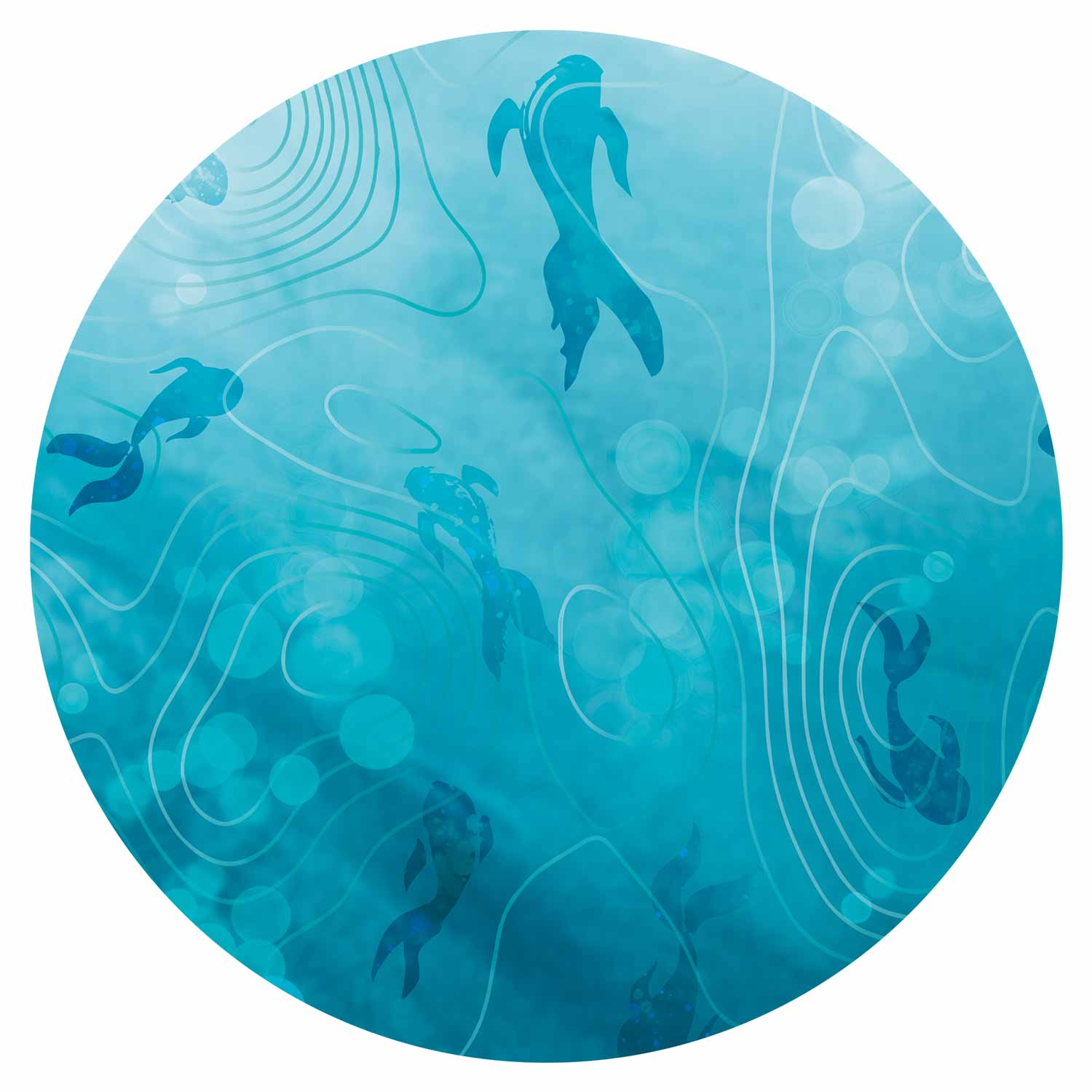 Round Wall Mural - Japanese Pond